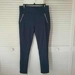 🌾Navy & White polka dot stretch pants NWOT